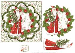 Simple Joys Santa Topper with Decoupage