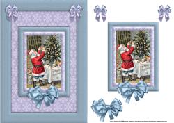 Who's Dressing the Tree Santa Card Front