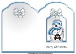 Polar Bear and Penguin Scalloped Top Quick Card