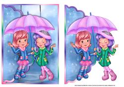 Friends in the Rain Scalloped Edge Enveelope Card
