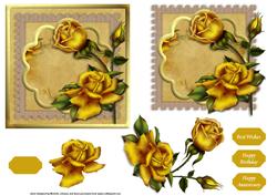 Golden Roses Topper with Decoupage