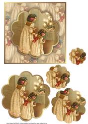 Sneaking at Christmas Vintage Topper with Scalloped Pyramage