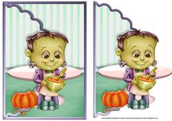 Frankensteins Cooking Scalloped Edge Envelope Card
