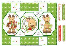 Cute Reindeer Octagon Pop Out Card