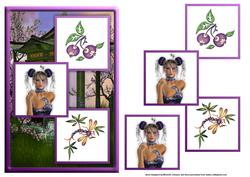 Another Oriental Beauty Three Square Quick Card
