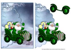 Santas Car Faux Envelope Card