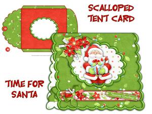 Time for Santa Scalloped Tent Card and Envelope