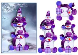 Snowman Totem Card Front with Decoupage
