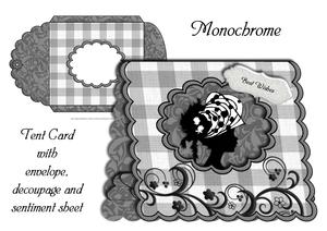 Monochrome Silhouette Tent Card with Envelope