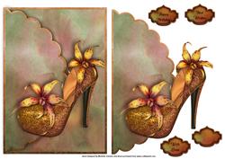 Flowers at Your Feet Scalloped Edge Faux Envelope Card