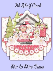 Mr & Mrs Claus 3D Shelf Card with Card Box