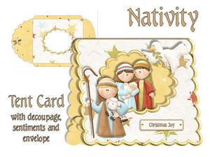 Nativity Scalloped Tent Card with Envelope