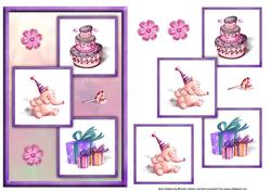 An Elephant Never Fogets Three Square Quick Card