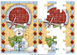 It's Christmas Time Bear Jigsaw Puzzle Card Front