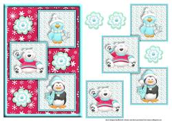 Christmas Animals Three Square Quick Card