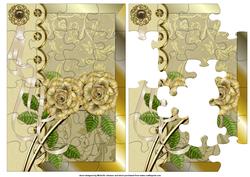 Golden Roses Jigsaw Puzzle Quick Card Front