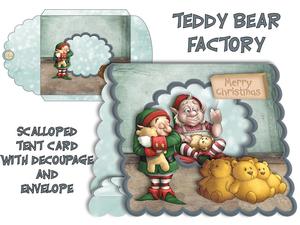 Teddy Bear Factory Scalloped Tent Card with Envelope