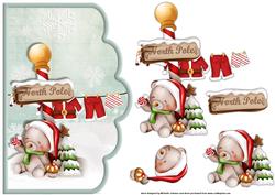 At the North Pole Scalloped Edge Curve Card