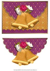 Christmas Bells Faux Scalloped Edge Envelope Card