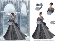 Snow Beauty Card Front with Decoupage