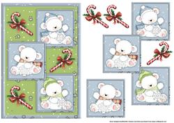 Christmas Polar Bears Three Square Quick Card