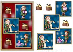 Santa's List Three Square Quick Card