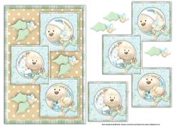 Christmas Bears Three Square Quick Card Front