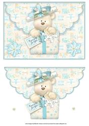 Bear in a Box Scalloped Edge Envelope Card