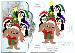 Christmas Pals Scallope Edge Curve Card