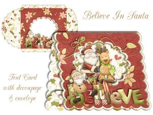 Believe in Santa Scalloped Tent Card with Envelope