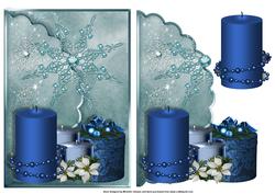 Christmas Candles and Box Scalloped Edge Faux Envelope Card