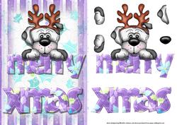 Excited for Christmas Card Front with Decoupage