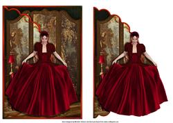 Red Elegance Scalloped Edge Faux Envelope Card