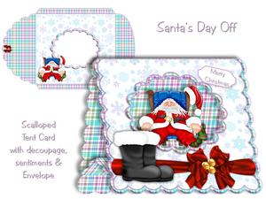 Santa's Day Off Scalloped Tent Card with Envelope