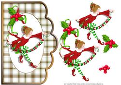 Christmas Pixie Scallope Edge Curve Card