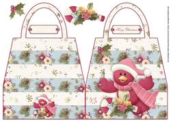 Snowbirds Christmas Handbag Shaped Card