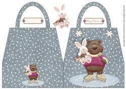 Out Skating Handbag Shaped Christmas Card