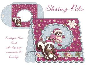 Skating Pals Scalloped Tent Card with Envelope