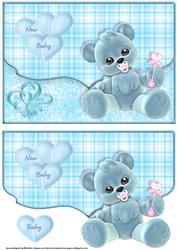 New Baby Fancy Edge Faux Envelope Card