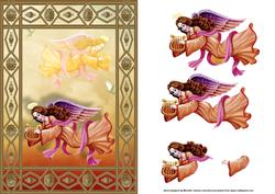 Angel Card Front with Decoupage