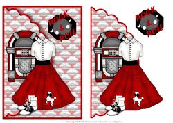 Rock and Roll for Her Scalloped Edge Faux Envelope Card