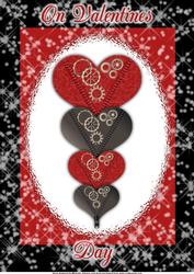 Steampunk Hearts A4 Valentines Card