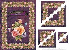 Butterfly and Roses Deckle Edge Stacker