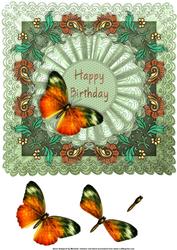 8 x 8 Beautiful Butterfly Card Front
