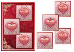 Be My Valentine Three Square Quick Card