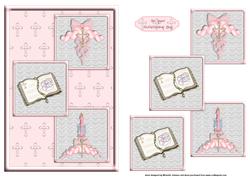 Girl Christening Three Square Card