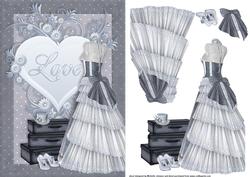 Steampunk Love (multi Uses) Card Front with Decoupage 1