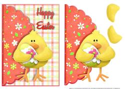 Cute Easter Chick Scalloped Edge Envelope Card