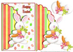 Cute Easter Bunny Scalloped Edge Envelope Card