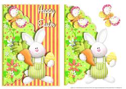 Cute Easter Bunny Scalloped Edge Envelope Card